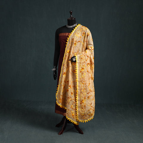 Ranihati Chapa Work Chanderi Silk Hand Embroidery Dupatta 04