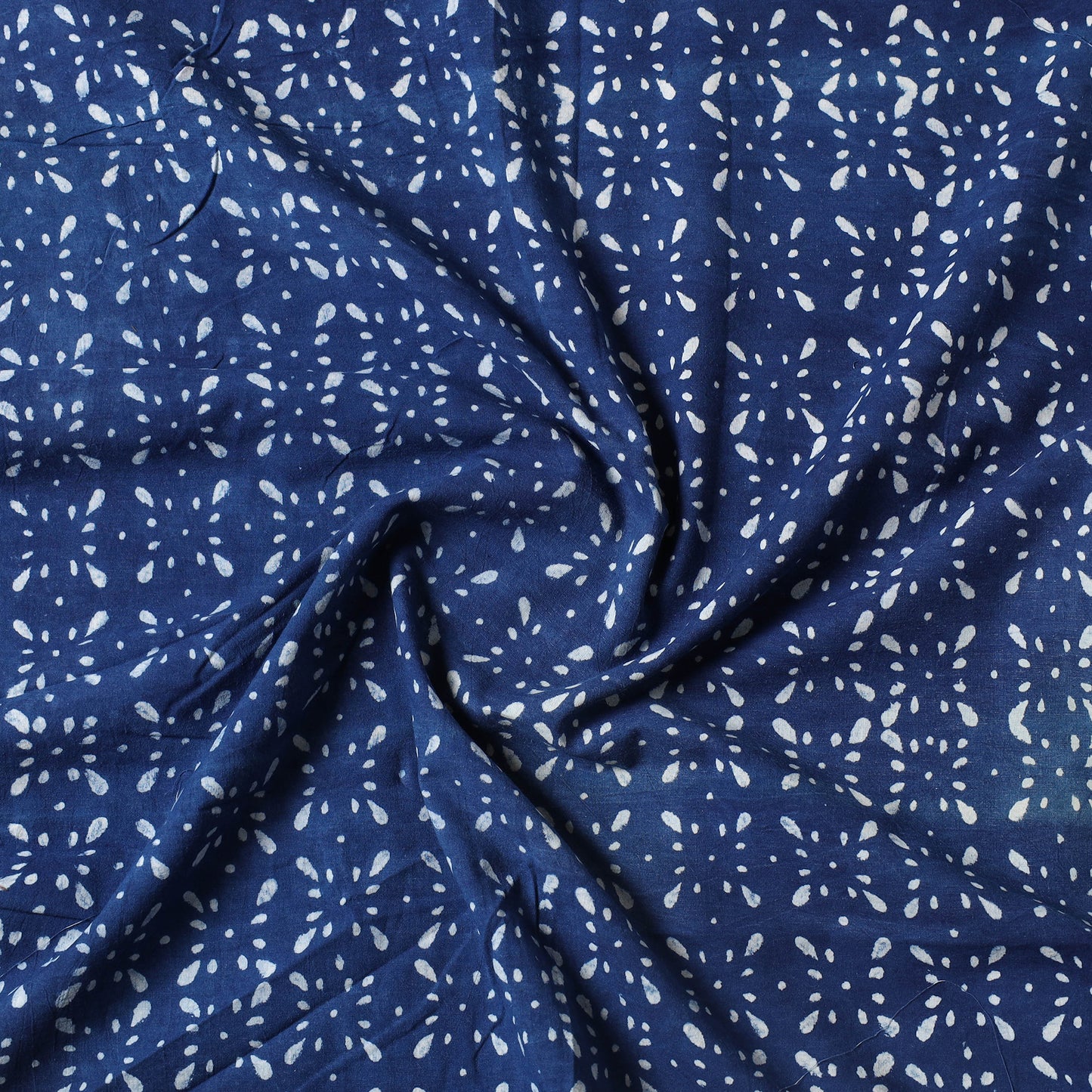 Blue - Indigo Bagru Dabu Block Printed Cotton Precut Fabric 43
