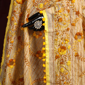Ranihati Chapa Work Chanderi Silk Hand Embroidery Dupatta 04