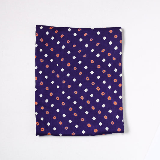 Kutch Bandhani Tie-Dye Satin Cotton Precut Fabric (1.1 meter) 57