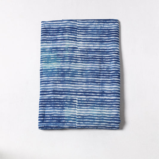 Blue - Indigo Bagru Dabu Block Printed Cotton Precut Fabric (2 meter) 44