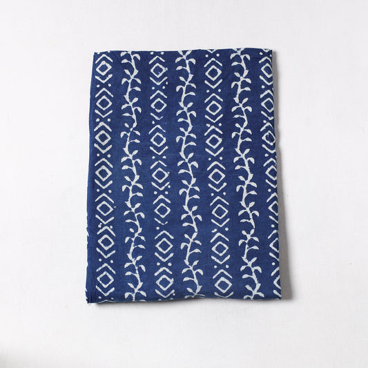 Blue - Indigo Bagru Dabu Block Printed Cotton Precut Fabric 45