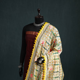 Ranihati Chapa Work Chanderi Silk Hand Embroidery Dupatta 05