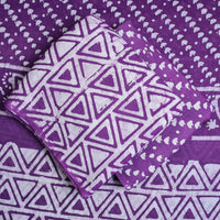 Purple - 3pc Cotton Kutch Batik Print Dress Material 28