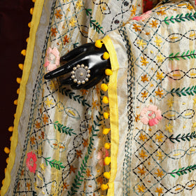 Ranihati Chapa Work Chanderi Silk Hand Embroidery Dupatta 05