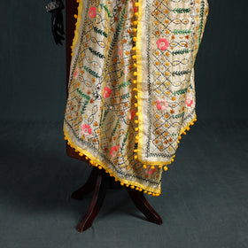 Ranihati Chapa Work Chanderi Silk Hand Embroidery Dupatta 05