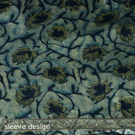 Bagru Vanaspati Block Print Modal Silk Lace Handwork 2pc Unstitched Dress Material Kurta Set 20