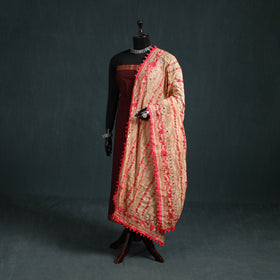 Ranihati Chapa Work Chanderi Silk Hand Embroidery Dupatta 06