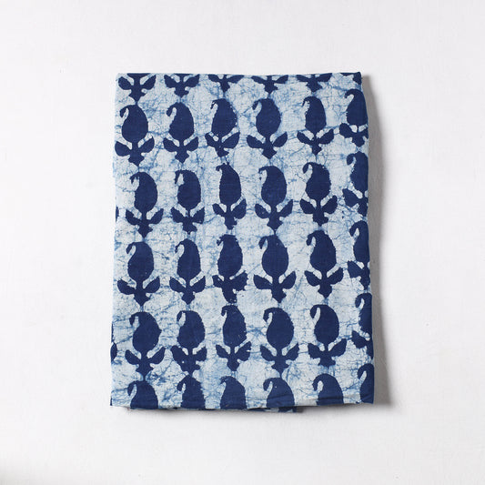 Blue - Indigo Bagru Dabu Block Printed Cotton Precut Fabric (2 meter) 47