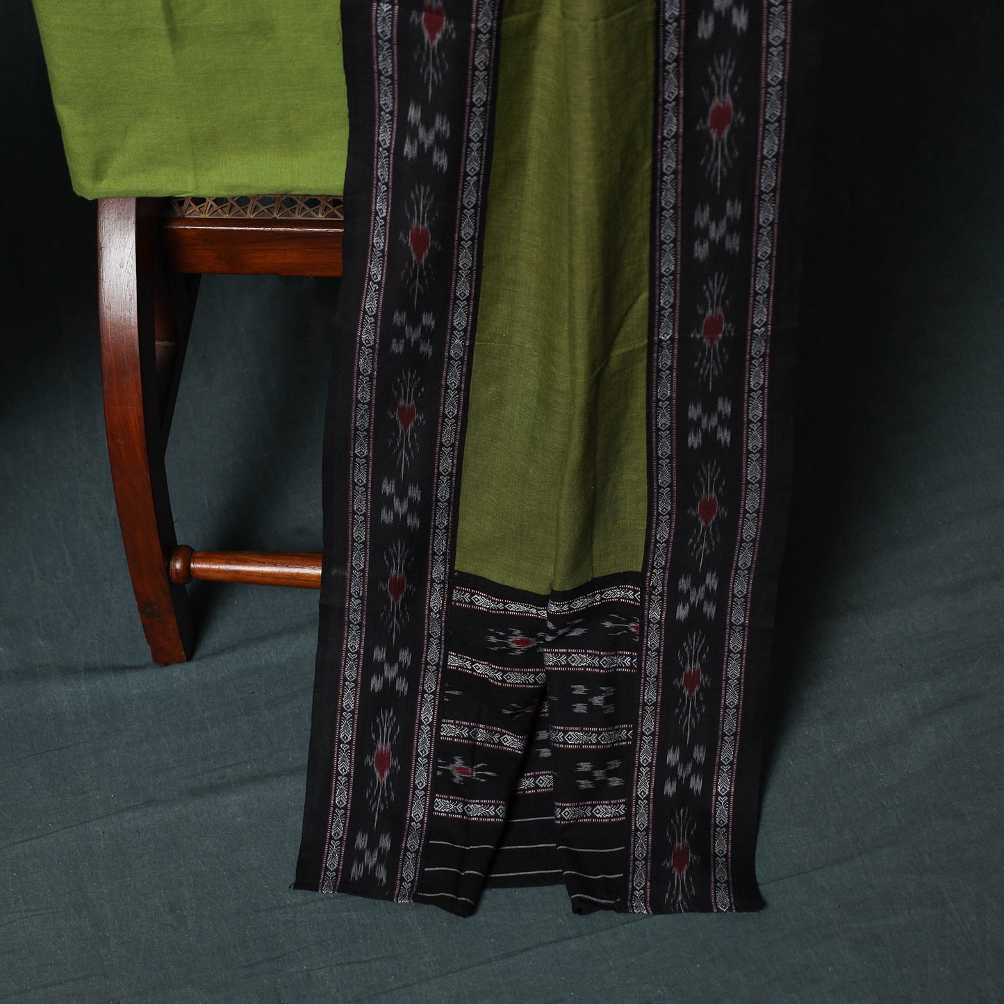 Handloom Cotton 3pc Unstitched Sambalpuri Ikat Dress Material Suit Set 17