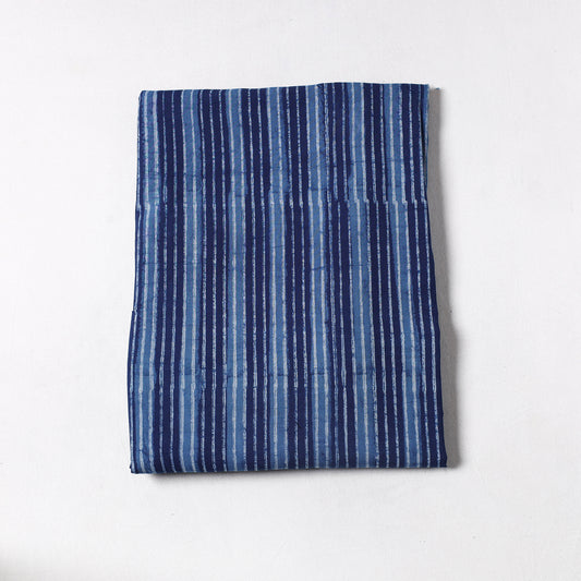 Blue - Indigo Bagru Dabu Block Printed Cotton Precut Fabric (2 meter) 48