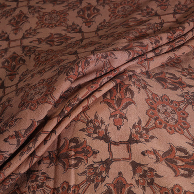Handwoven Merino Wool Pedana Kalamkari Hand Block Print Natural Dyed Fabric 24