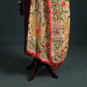 Ranihati Chapa Work Chanderi Silk Hand Embroidery Dupatta 07