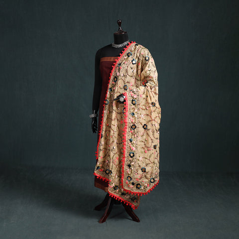 Ranihati Chapa Work Chanderi Silk Hand Embroidery Dupatta 08