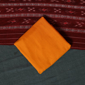 Handloom Cotton 3pc Unstitched Sambalpuri Ikat Dress Material Suit Set 18