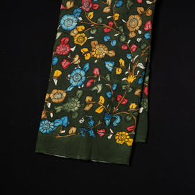 Green - natural dyed chanderi silk handpainted srikalahasti