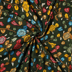 Green - natural dyed chanderi silk handpainted srikalahasti