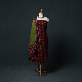 Handloom Cotton 3pc Unstitched Sambalpuri Ikat Dress Material Suit Set 19