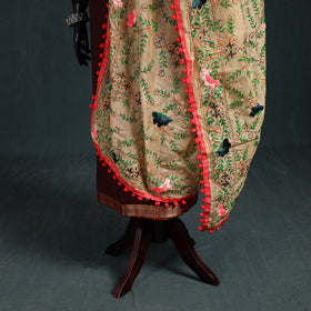 Ranihati Chapa Work Chanderi Silk Hand Embroidery Dupatta 09