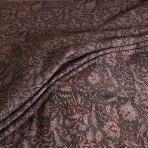 Handwoven Merino Wool Pedana Kalamkari Hand Block Print Natural Dyed Fabric 22
