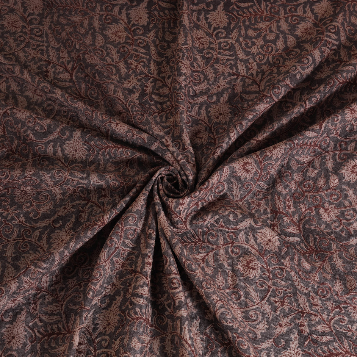 Handwoven Merino Wool Pedana Kalamkari Hand Block Print Natural Dyed Fabric 22