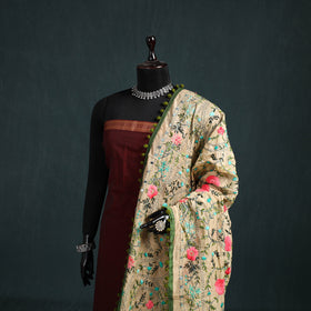 Ranihati Chapa Work Chanderi Silk Hand Embroidery Dupatta 11