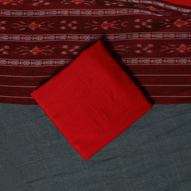 Handloom Cotton 3pc Unstitched Sambalpuri Ikat Dress Material Suit Set 20