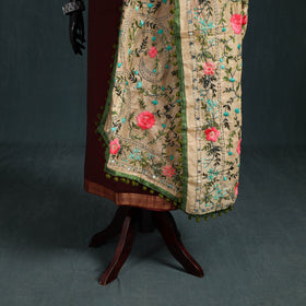 Ranihati Chapa Work Chanderi Silk Hand Embroidery Dupatta 11