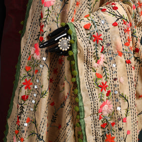 Ranihati Chapa Work Chanderi Silk Hand Embroidery Dupatta 12