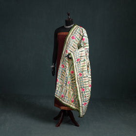 Ranihati Chapa Work Chanderi Silk Hand Embroidery Dupatta 13