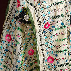Ranihati Chapa Work Chanderi Silk Hand Embroidery Dupatta 13