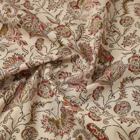  Beige Block Print Cotton Pedana Kalamkari Fabric