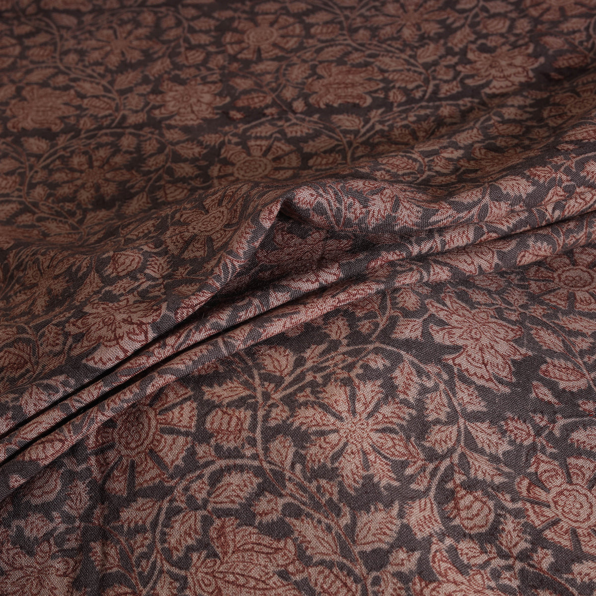 Handwoven Merino Wool Pedana Kalamkari Hand Block Print Natural Dyed Fabric 20