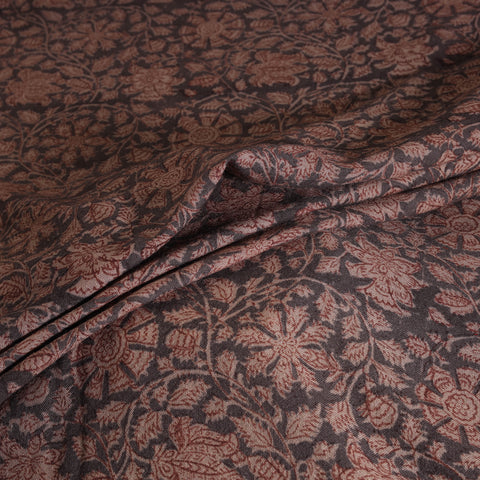 Handwoven Merino Wool Pedana Kalamkari Hand Block Print Natural Dyed Fabric 20