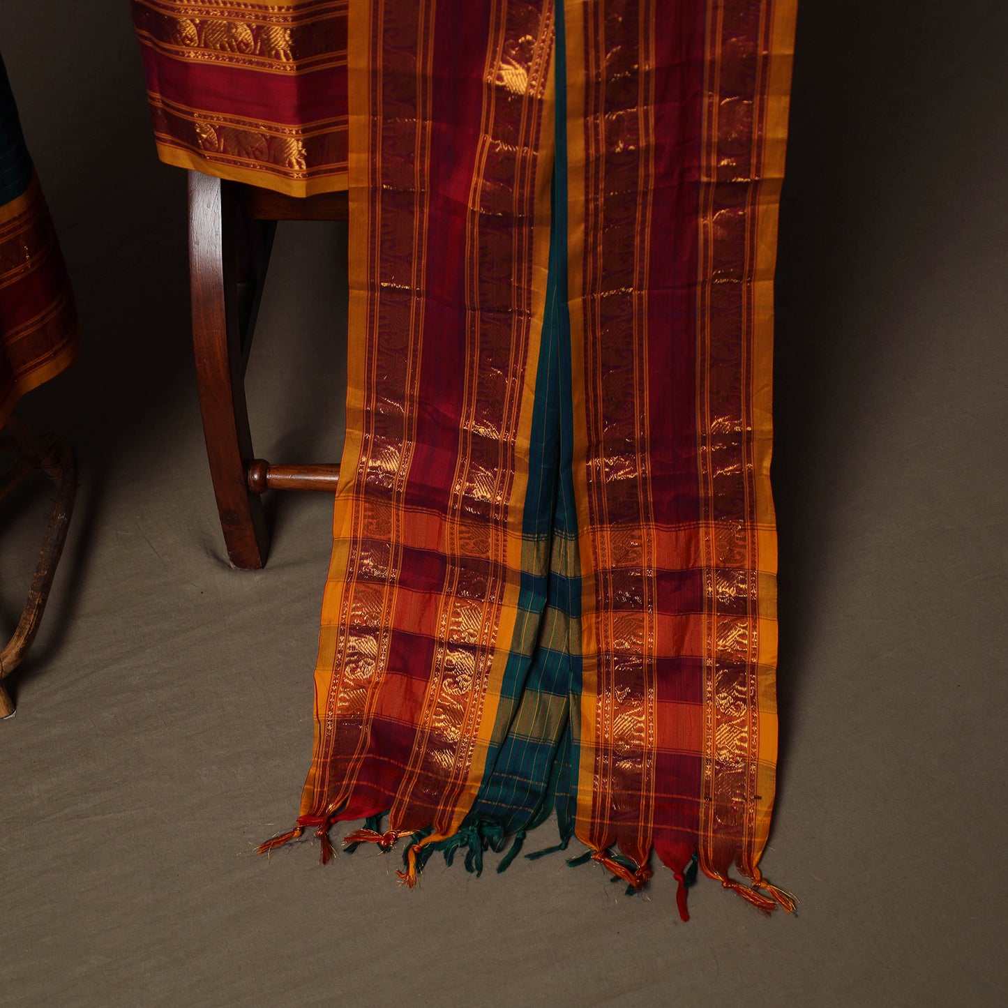 Dharwad Cotton 3pc Unstitched Dress Material Suit Set with Woven Border 85