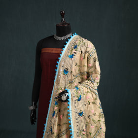 Ranihati Chapa Work Chanderi Silk Hand Embroidery Dupatta 16