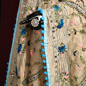 Ranihati Chapa Work Chanderi Silk Hand Embroidery Dupatta 16