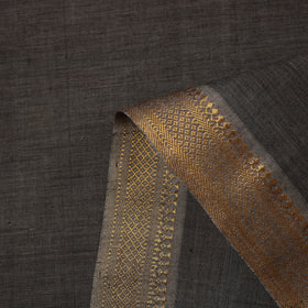  Grey Mangalagiri Cotton Fabric with Zari Border 