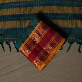 Dharwad Cotton 3pc Unstitched Dress Material Suit Set with Woven Border 85