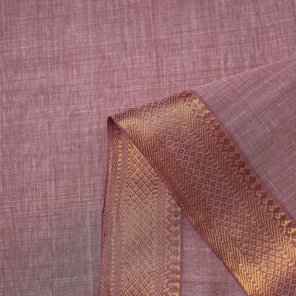 Purple - Mangalagiri Handloom Cotton Nizam Zari Border Fabric 03