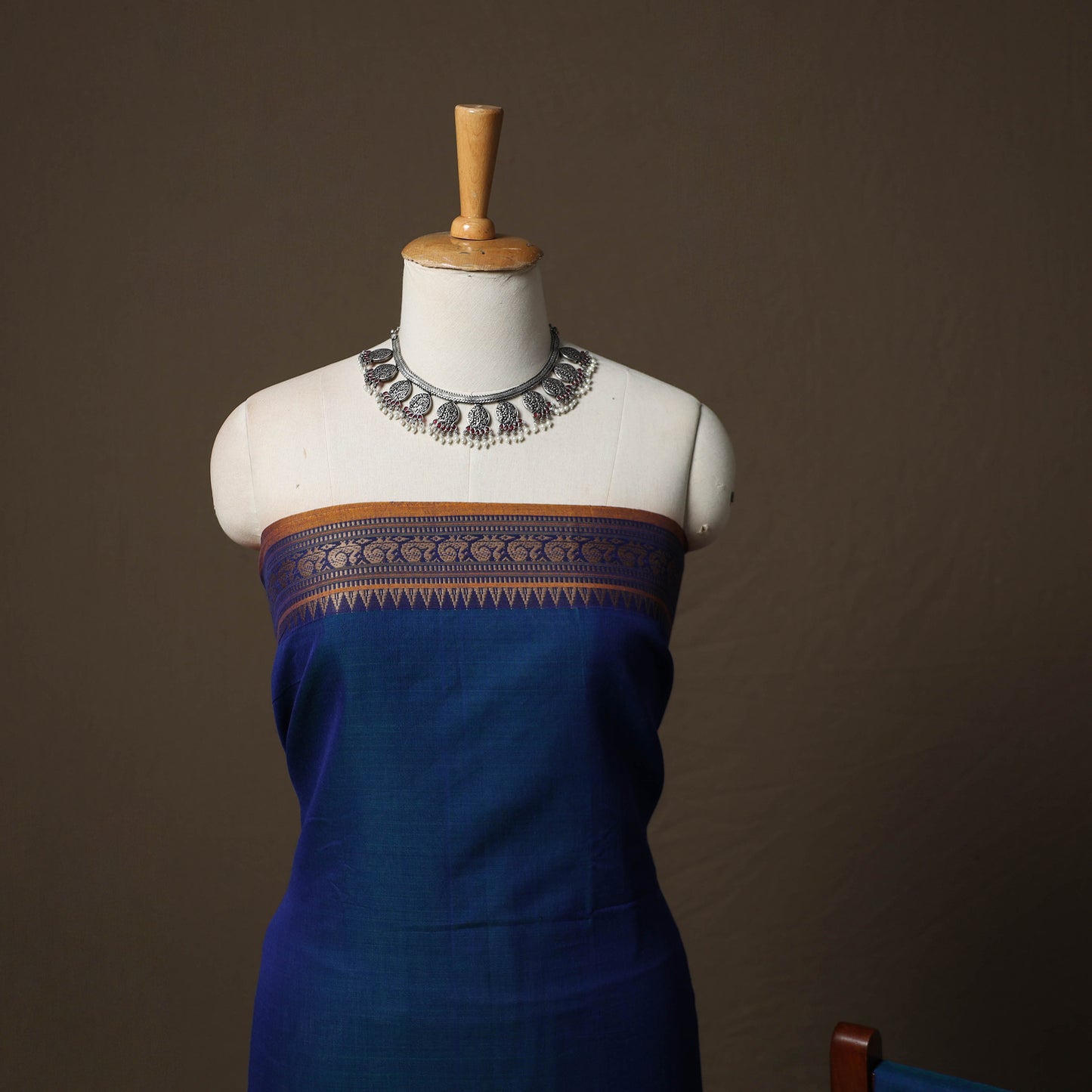 Dharwad Cotton 3pc Unstitched Dress Material Suit Set with Woven Border 84