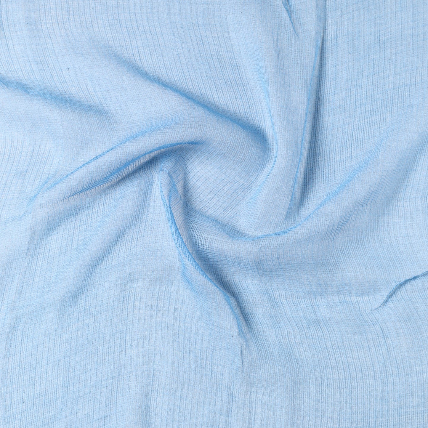Blue - Kota Doria Weave Plain Cotton Precut Fabric (1 meter) 68