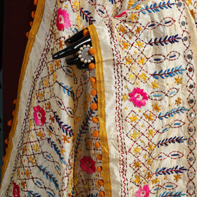 Ranihati Chapa Work Chanderi Silk Hand Embroidery Dupatta 18