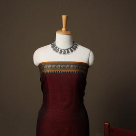 Dharwad Cotton 3pc Unstitched Dress Material Suit Set with Woven Border 83