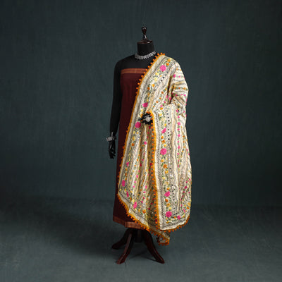 Ranihati Chapa Work Chanderi Silk Hand Embroidery Dupatta 19