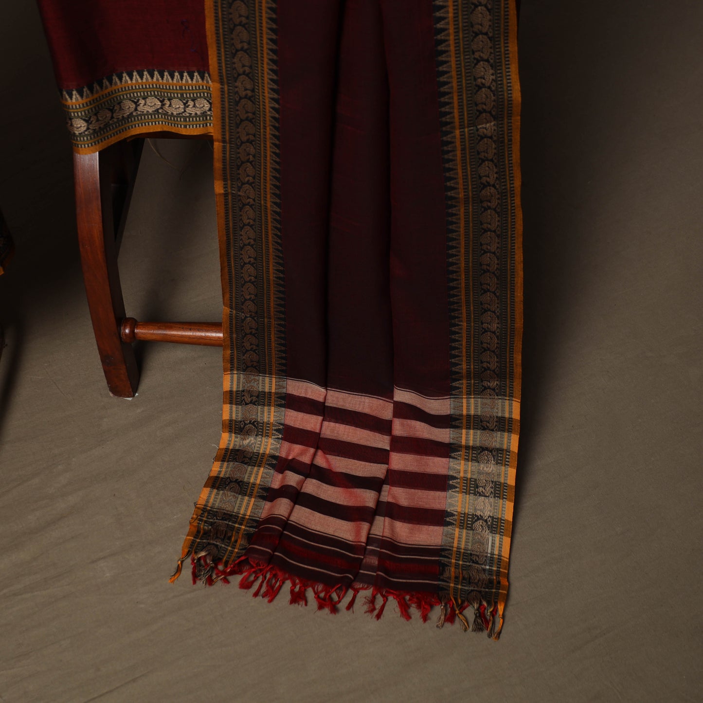 Dharwad Cotton 3pc Unstitched Dress Material Suit Set with Woven Border 83