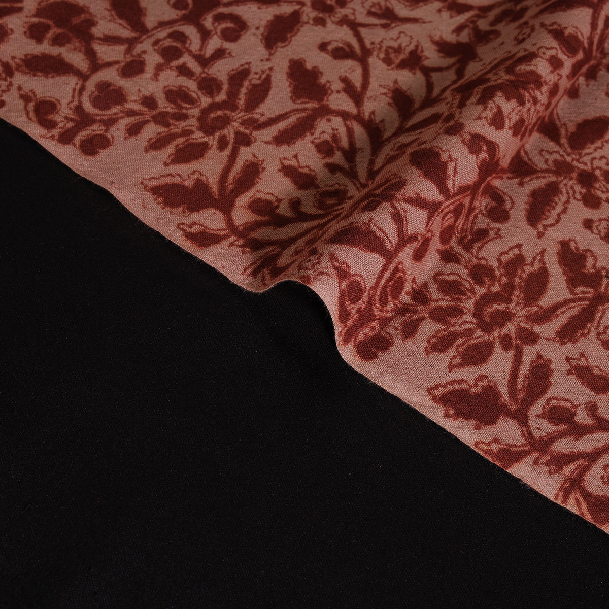 Handwoven Merino Wool Pedana Kalamkari Hand Block Print Natural Dyed Fabric 17