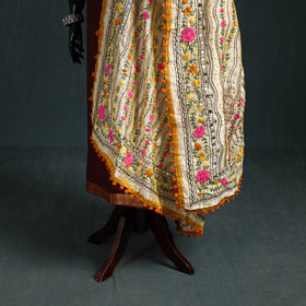 Ranihati Chapa Work Chanderi Silk Hand Embroidery Dupatta 19
