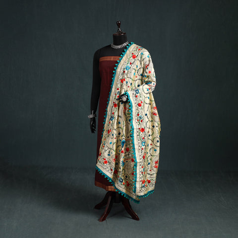 Ranihati Chapa Work Chanderi Silk Hand Embroidery Dupatta 20