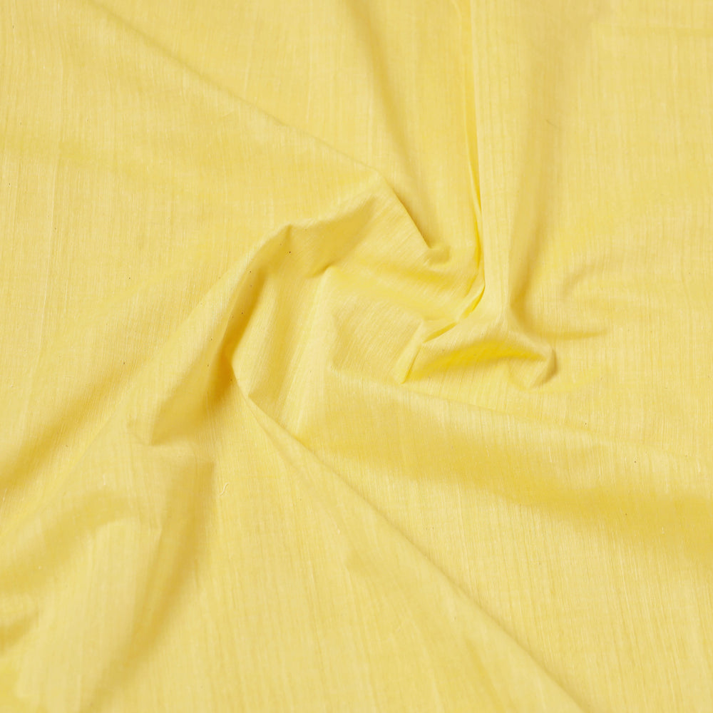 Yellow - Mangalagiri Handloom Cotton Nizam Zari Border Fabric 07